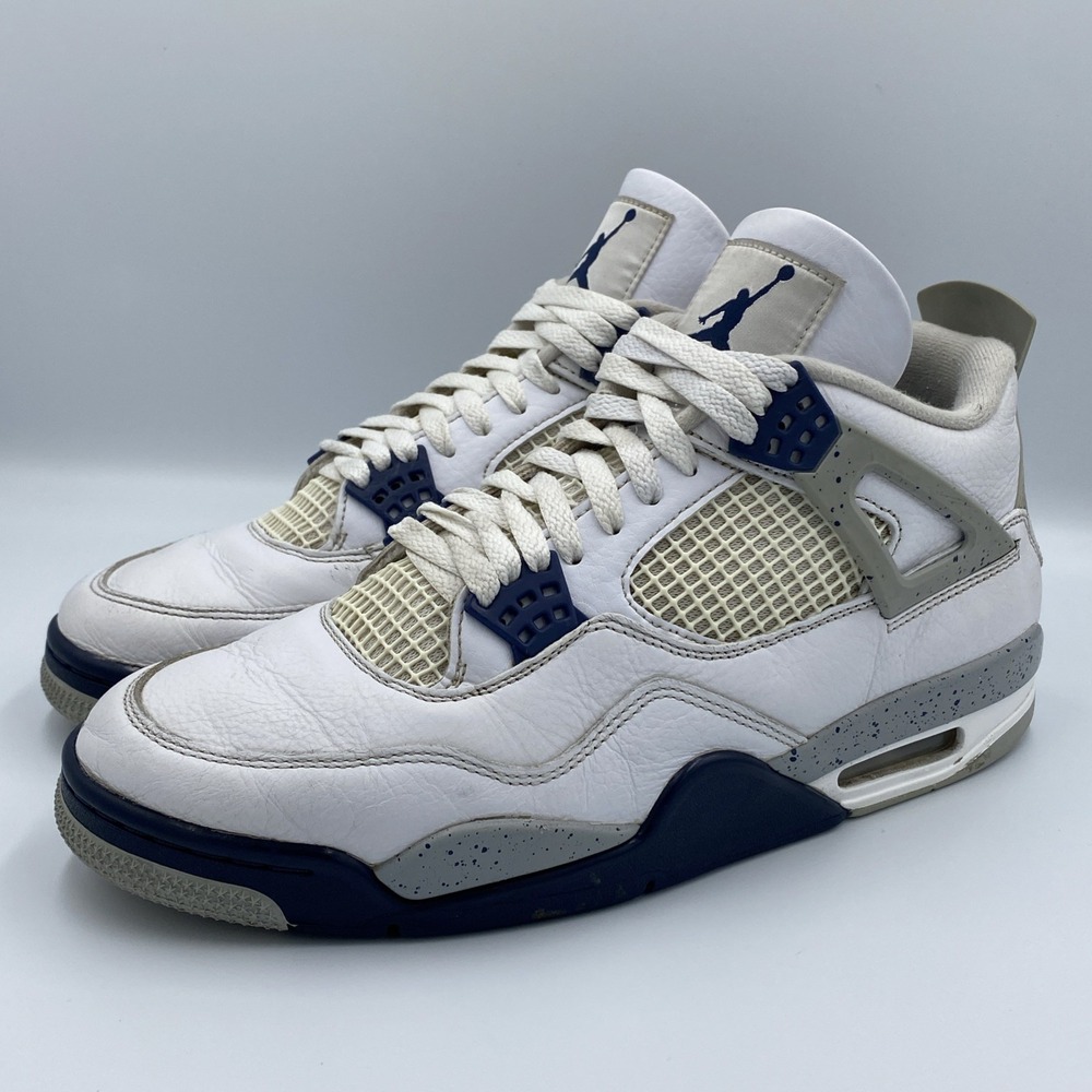 Nike Air Jordan 4 Retro Midnight Navy DH6927-140 Men's Size 11 White Blue
